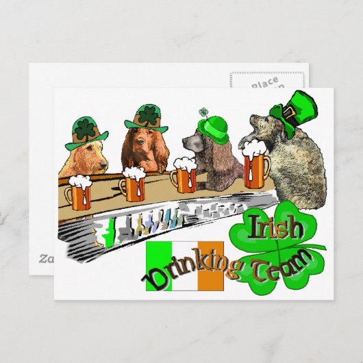 Irish Drink Team Postkarte (Vorne/Hinten)