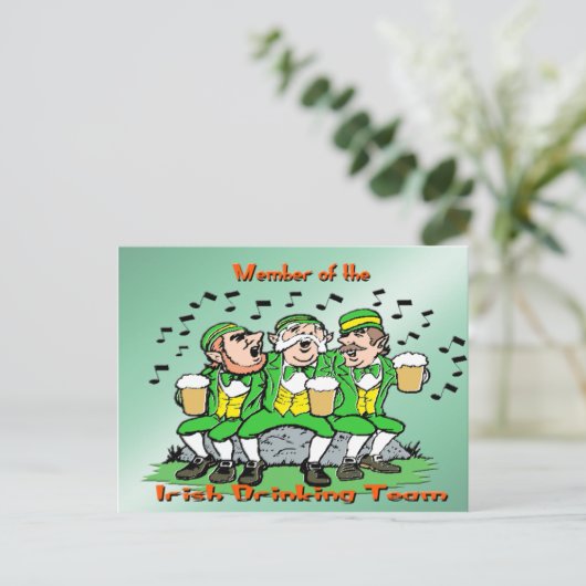 Irish Drink Team Postkarte (Stehend Vorderseite)