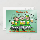 Irish Drink Team Postkarte (Vorne/Hinten)