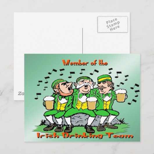 Irish Drink Team Postkarte (Vorne/Hinten)