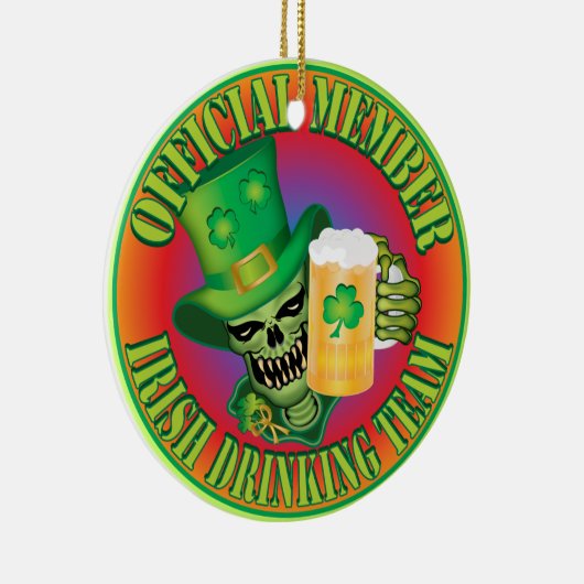 Irish Drink Team Skull Keramik Ornament (Rechts)