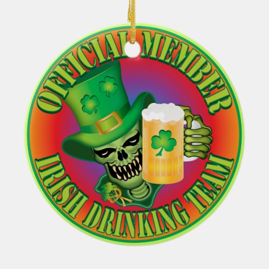 Irish Drink Team Skull Keramik Ornament (Hinten)