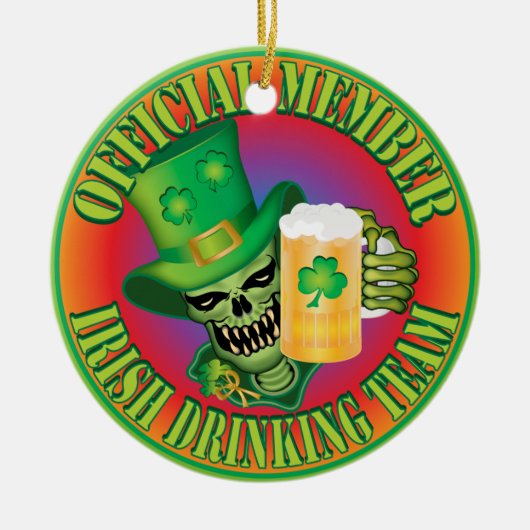 Irish Drink Team Skull Keramikornament (Vorne)
