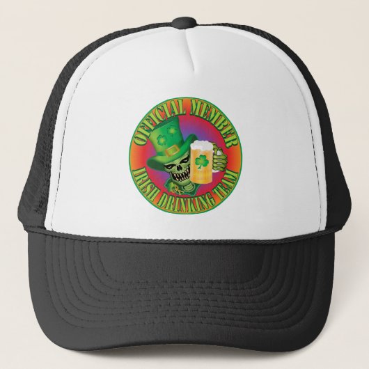 Irish Drink Team Skull Truckerkappe (Vorderseite)