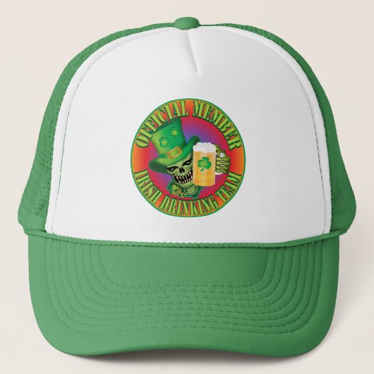 Irish Drink Team Skull Truckerkappe (Vorderseite)