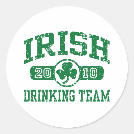 Irish Drinking Team 2010 Runder Aufkleber (Vorderseite)