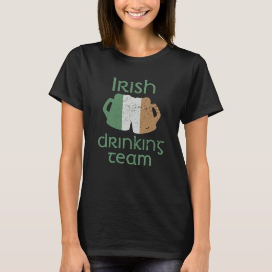 Irish Drinking Team St Patrick's Day Ireland Flag T-Shirt (Vorderseite)
