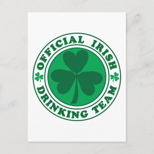 Irish Drinking Team/St. Patrick's Day Postkarte (Vorderseite)