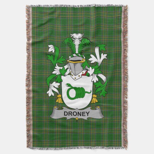 Irish Droney oder O_Droney Coat of Arms Family Cre Decke (Vorderseite Vertikal)