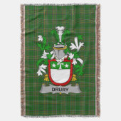 Irish Drury oder McDrury Coat of Arms Familienwapp Decke (Vorderseite Vertikal)