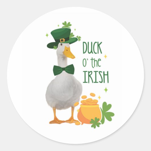 Irish Duck St. Patricks Day Runder Aufkleber (Vorderseite)
