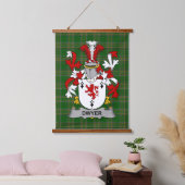 Irish Dwyer or O_Dwyer Coat of Arms Family Crest Wandteppich Mit Holzrahmen (Schlafzimmer)