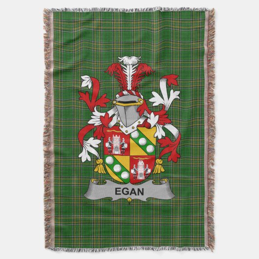 Irish Egan oder McEgan Coat of Arms Familienwappen Decke (Vorderseite Vertikal)
