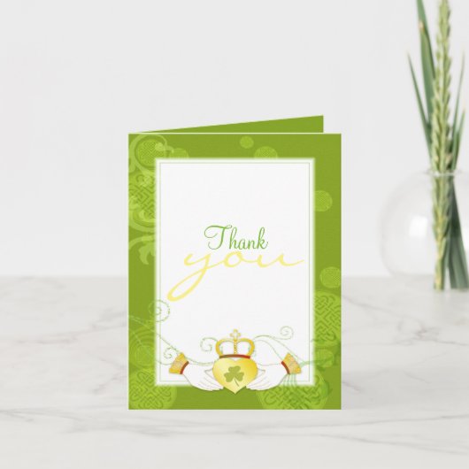 Irish Elegance Claddagh Wedding Danke-Card Dankeskarte (Vorderseite)