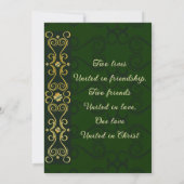 Irish Elegant Gold Abstrakt Dark Green Wedding Save The Date (Rückseite)