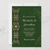 Irish Elegant Green Gold Design Christlich Wedding Einladung (Vorderseite)