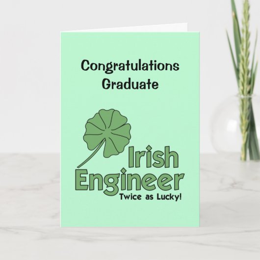 Irish Engineer Abschluss Card Dankeskarte (Vorderseite)