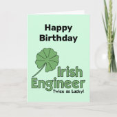 Irish Engineer Birthday Card Karte (Vorderseite)
