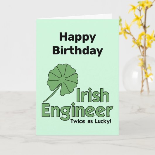 Irish Engineer Birthday Card Karte (Gelbe Blume)