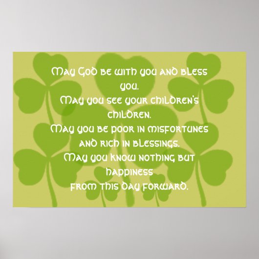 Irish Eriage Blessing Poster (Vorne)