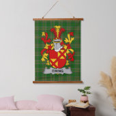 Irish Ewing Coat of Arms Family Crest Wandteppich Mit Holzrahmen (Schlafzimmer)