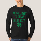 Irish Exit And Shamrock  St Patrick's Day T-Shirt (Vorderseite)