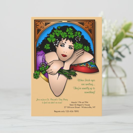 Irish Eyes St. Patrick's Day Einladung (Stehend Vorderseite)
