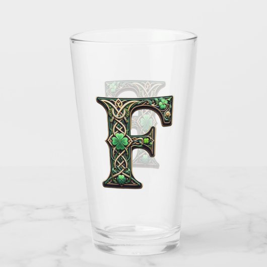 Irish F Monogram Pint Glass Glas (Rückseite)
