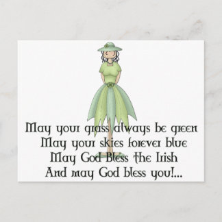 Irish Fairy Girl 1 - Irish Zitat Postkarte