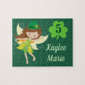 Irish Fairy Girl Niedlich Custom Green Puzzle (Horizontal)