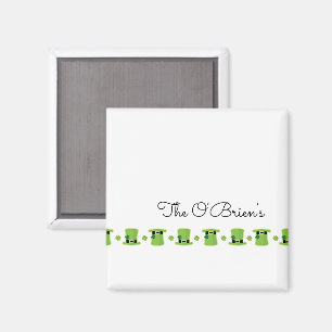 Irish Family Name Kleeblatt Green Hat Magnet