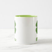 Irish Family Name Vierblättriges Kleeblatt Kleebla Zweifarbige Tasse (Mittel)