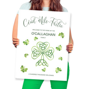 Irish Family Zuhause Welcome Sign Cead Mile Failur Poster
