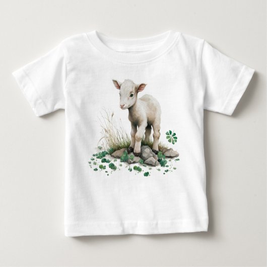 Irish Farmhouse | Niedliches Lamm in Clover Baby T Baby T-shirt (Vorderseite)