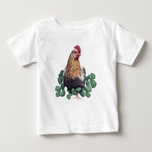 Irish Farmhouse | Niedliches Rooster in Clover Bab Baby T-shirt (Vorderseite)