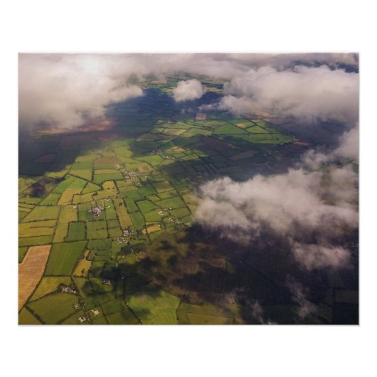 Irish Farmland Patchwork – Aerial Landscape Print Poster (Vorderseite)