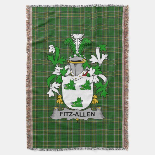 Irish Fitz-Allen Coat of Arms Familienwappen Irlan Decke (Vorderseite Vertikal)