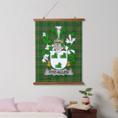Irish Fitz-Allen Coat of Arms Family Crest Wandteppich Mit Holzrahmen (Schlafzimmer)