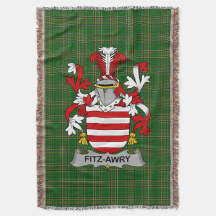 Irish Fitz-Awry Coat of Arms Familienwappen Irland Decke