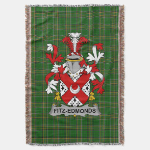 Irish Fitz-Edmonds Coat of Arms Familienwappen Ire Decke