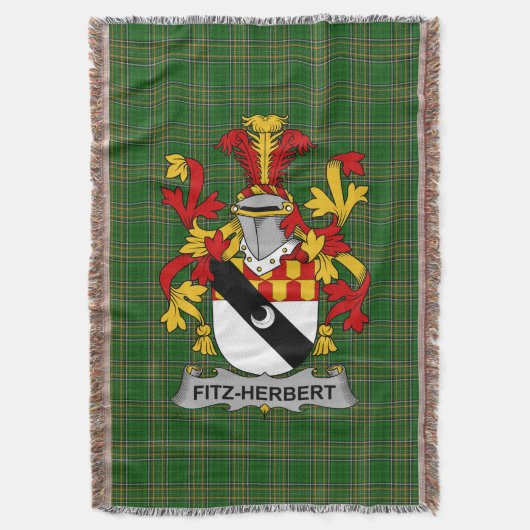 Irish Fitz-Herbert Coat of Arms Familienwappen Ire Decke (Vorderseite Vertikal)
