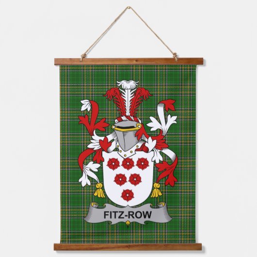 Irish Fitz-Row Coat of Arms Familienwappen Wandteppich Mit Holzrahmen (Vorderseite)