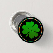 Irish Flag Button, Lucky Clover Irland / St Paddy Button (Vorne & Hinten)