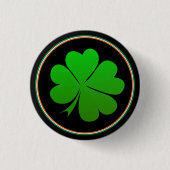 Irish Flag Button, Lucky Clover Irland / St Paddy Button (Vorderseite)