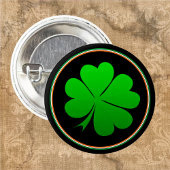 Irish Flag Button, Lucky Clover Irland / St Paddy Button