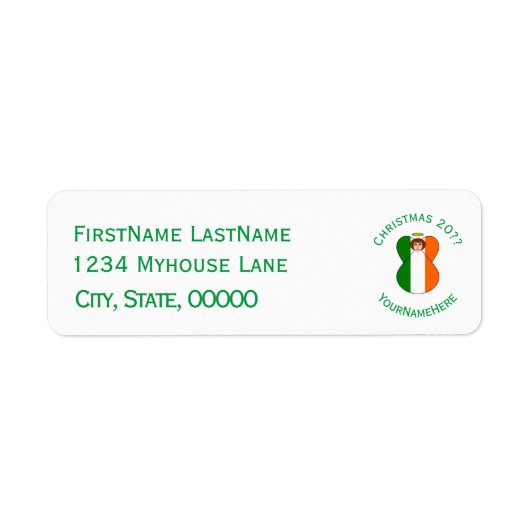Irish Flag Christmas Angel Personalisiert (Vorne)