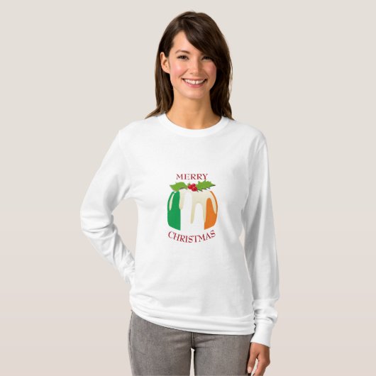 IRISH FLAG Christmas Pudding T-Shirt (Vorne ganz)