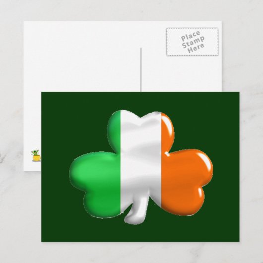 Irish Flag Clover Postkarte (Vorne/Hinten)