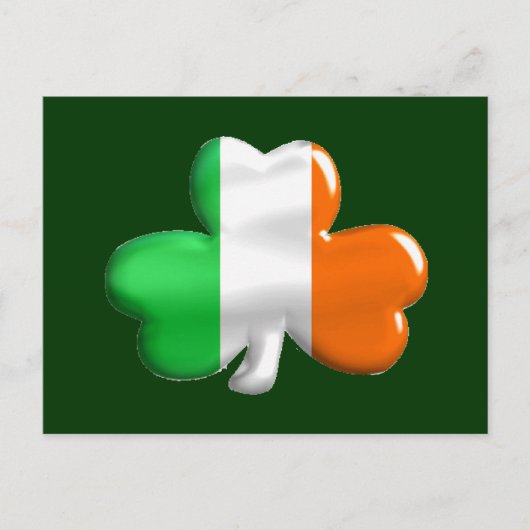 Irish Flag Clover Postkarte (Vorderseite)
