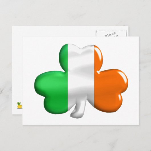 Irish Flag Clover Postkarte (Vorne/Hinten)